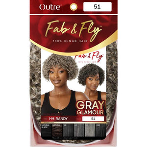 Outre Fab & Fly Gray Glamour 100% Human Hair Wig - HH-Randy