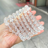 7A Natural Clear Quartz Wheel Beads Bracelet 11mm High Quality Gift Healing Crystal Jewelry for Purity Focus Luxury Bracelets
