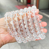 7A Natural Clear Quartz Wheel Beads Bracelet 11mm High Quality Gift Healing Crystal Jewelry for Purity Focus Luxury Bracelets