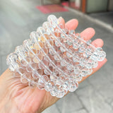 7A Natural Clear Quartz Wheel Beads Bracelet 11mm High Quality Gift Healing Crystal Jewelry for Purity Focus Luxury Bracelets