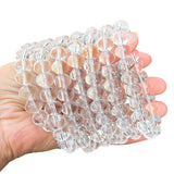 7A Natural Clear Quartz Wheel Beads Bracelet 11mm High Quality Gift Healing Crystal Jewelry for Purity Focus Luxury Bracelets