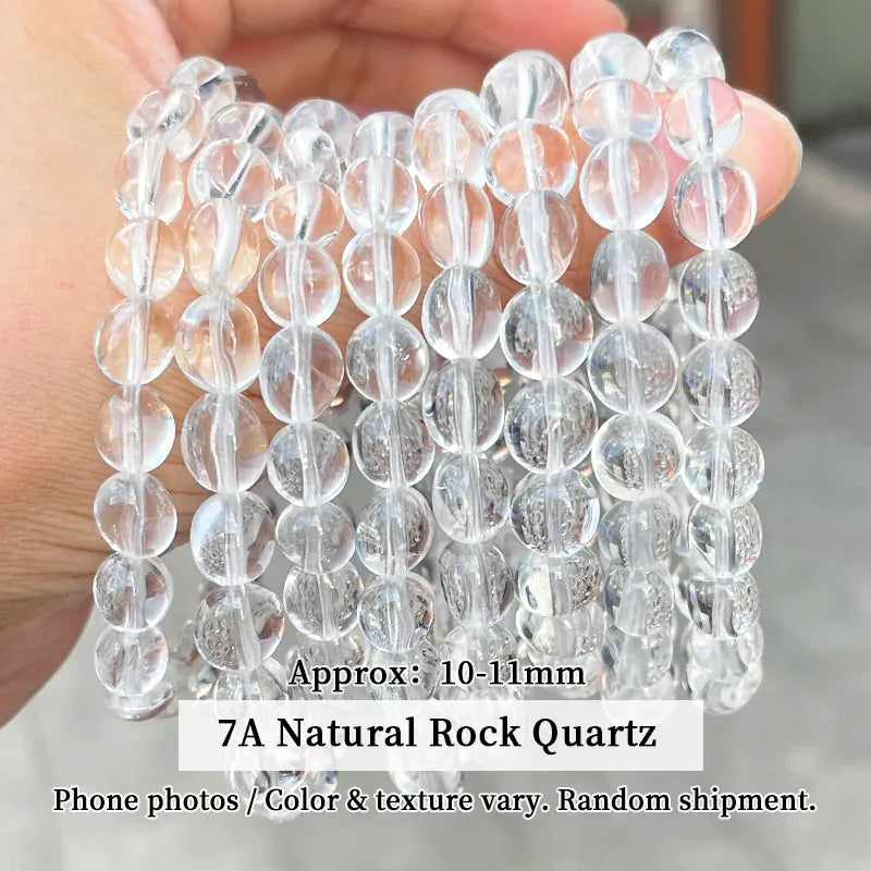 7A Natural Stone Smoky Crystal Quartz Sugar Candy Beads Bracelet Healing Crystal Jewelry for Grounding Stress Relief Unisex Gift
