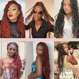 8 Packs Soft Locs Crochet Hair Pre-Looped Butterfly Faux Locs Synthetic Goddess Locs Braiding Hair Extensions Natural Wavy Knotless Crochet Braids for Women