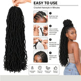 8 Packs Soft Locs Crochet Hair Pre-Looped Butterfly Faux Locs Synthetic Goddess Locs Braiding Hair Extensions Natural Wavy Knotless Crochet Braids for Women