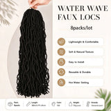 8 Packs Soft Locs Crochet Hair Pre-Looped Butterfly Faux Locs Synthetic Goddess Locs Braiding Hair Extensions Natural Wavy Knotless Crochet Braids for Women