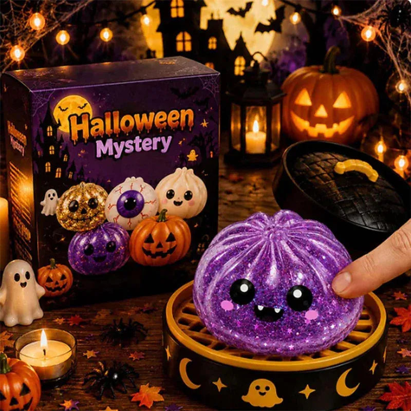 8cm Halloween dumpling squishy toy by HSF Marketplace, soft slow-rising stress relief sensory fidget toy with cute kawaii design