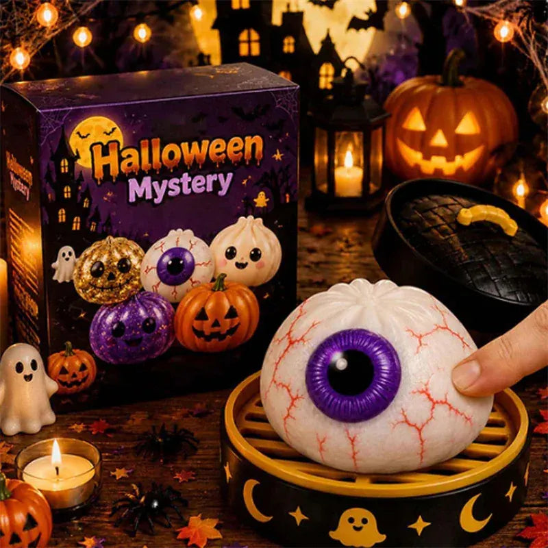 8cm Halloween dumpling squishy toy by HSF Marketplace, soft kawaii stress relief sensory fidget toy with slow rising squishiness.