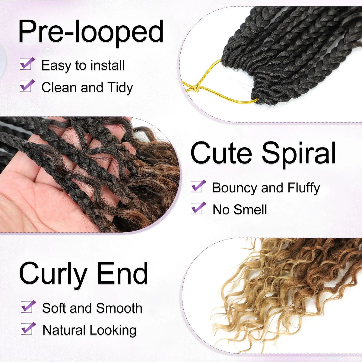 9 Packs Goddess Box Braids Crochet Hair for Black Women 14 Inch Crochet Box Braids Bohemian Boho Crochet Braids Hair with curly ends Synthetic Braiding Hair Extensions