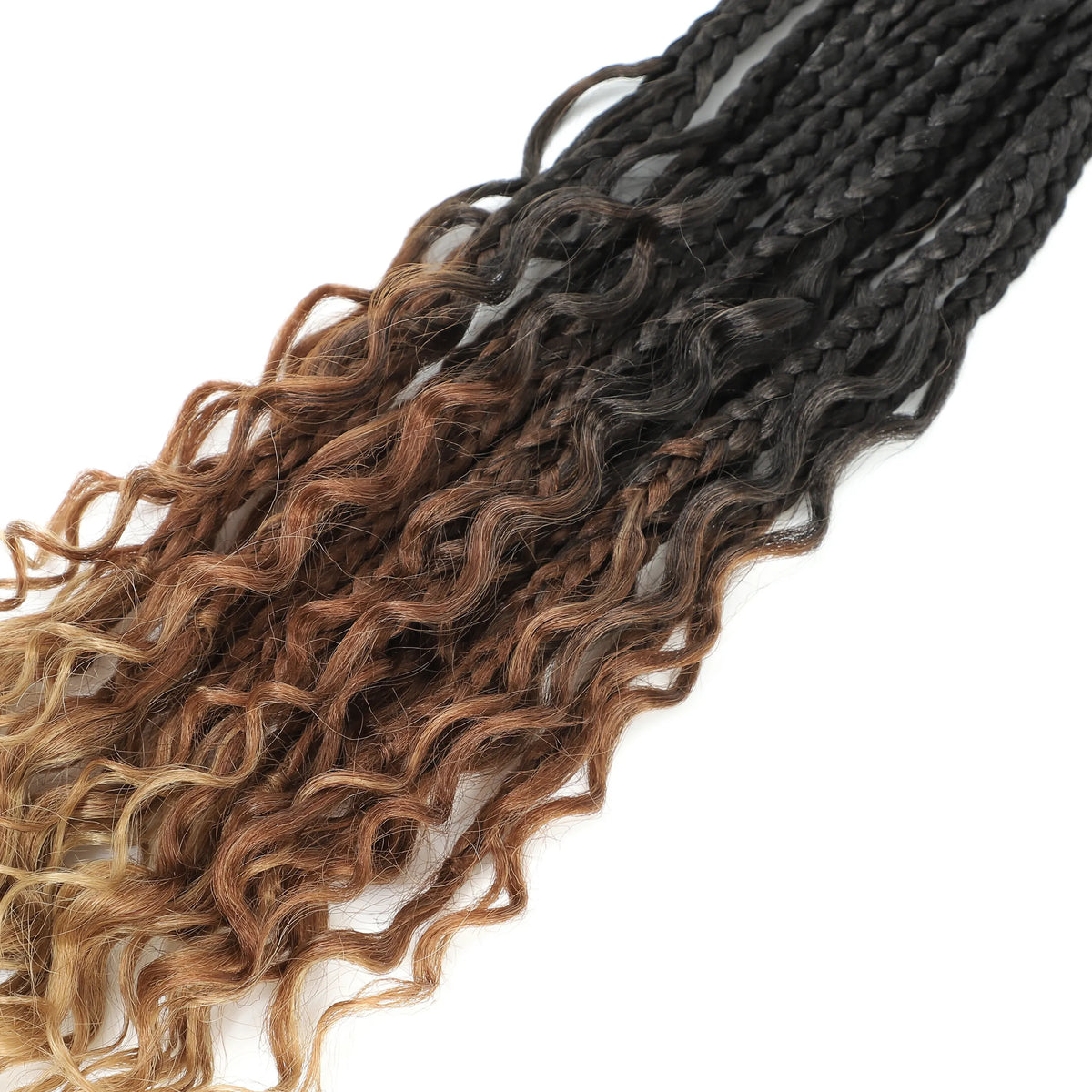 9 Packs Goddess Box Braids Crochet Hair for Black Women 14 Inch Crochet Box Braids Bohemian Boho Crochet Braids Hair with curly ends Synthetic Braiding Hair Extensions