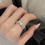 925 Sterling Silver Open Finger Ring Golden Enamel Donut Dazzling Geometric Punk For Women Jewelry Gift Dropship Wholesale