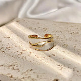 925 Sterling Silver Open Finger Ring Golden Enamel Donut Dazzling Geometric Punk For Women Jewelry Gift Dropship Wholesale