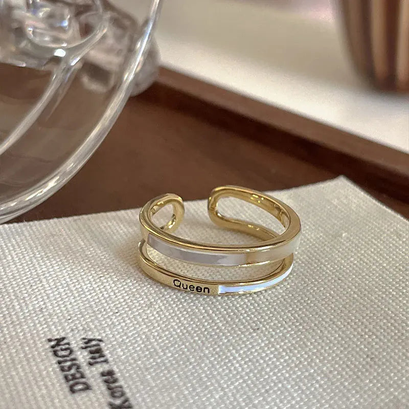 925 Sterling Silver Open Finger Ring Golden Enamel Donut Dazzling Geometric Punk For Women Jewelry Gift Dropship Wholesale