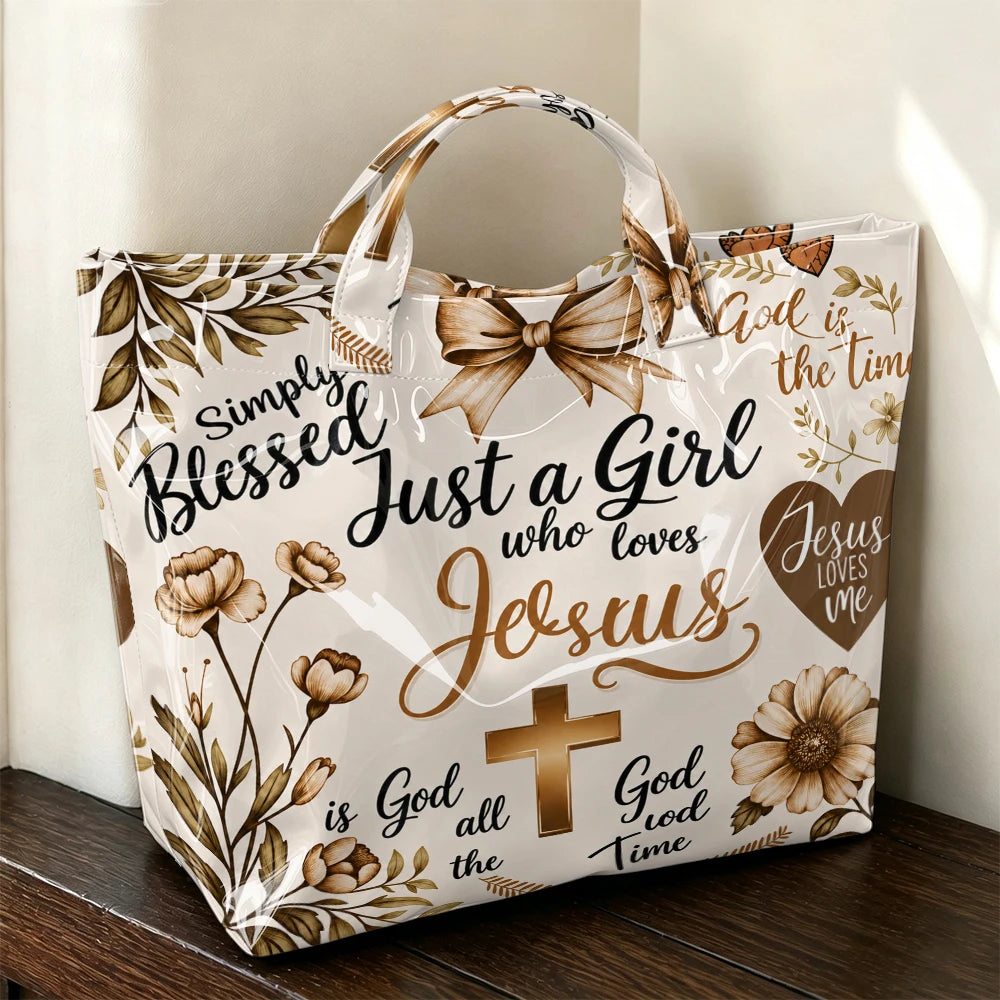 Faith-inspired floral print tote bag by HSF Marketplace for daily outings