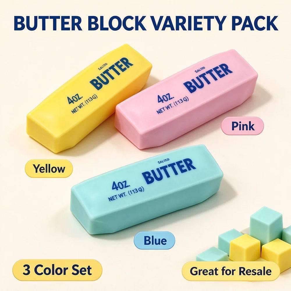 Fidget Sensory Crunch Ball Simulation Butter Bar Sound Control Vent Toy Creative Stress Relief Pinch Toy Anxiety Relief Sensory Fidget Toy Novelty Birthday Gift Choice Daily Surprise Goodies Party Favors for Kids Adults