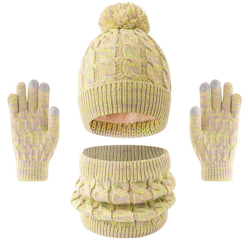 Kids winter set with warm cotton beanie, scarf and gloves by HSF Marketplace