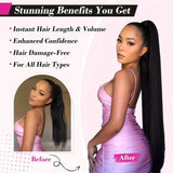 Brazilian virgin human hair clip-in straight drawstring ponytail by HSF Marketplace