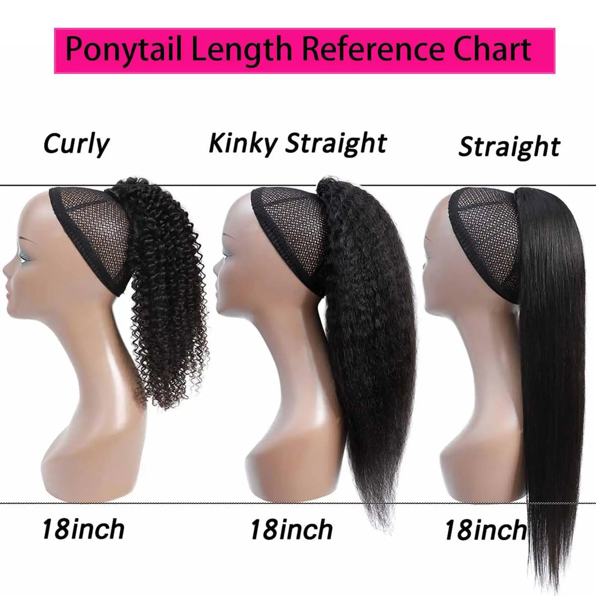 HSF Marketplace kinky straight human hair drawstring ponytail, yaki texture, dark brown #1B for Black women