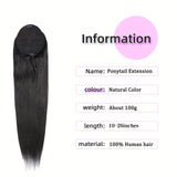 Brazilian virgin human hair clip-in straight drawstring ponytail by HSF Marketplace