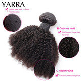 Human Hair Kinky Curly Bundles with Closure Afro Kinky Curly 3-4 Bundles with Closure 100% Curly Human Hair 4x4 Pre Plucked
