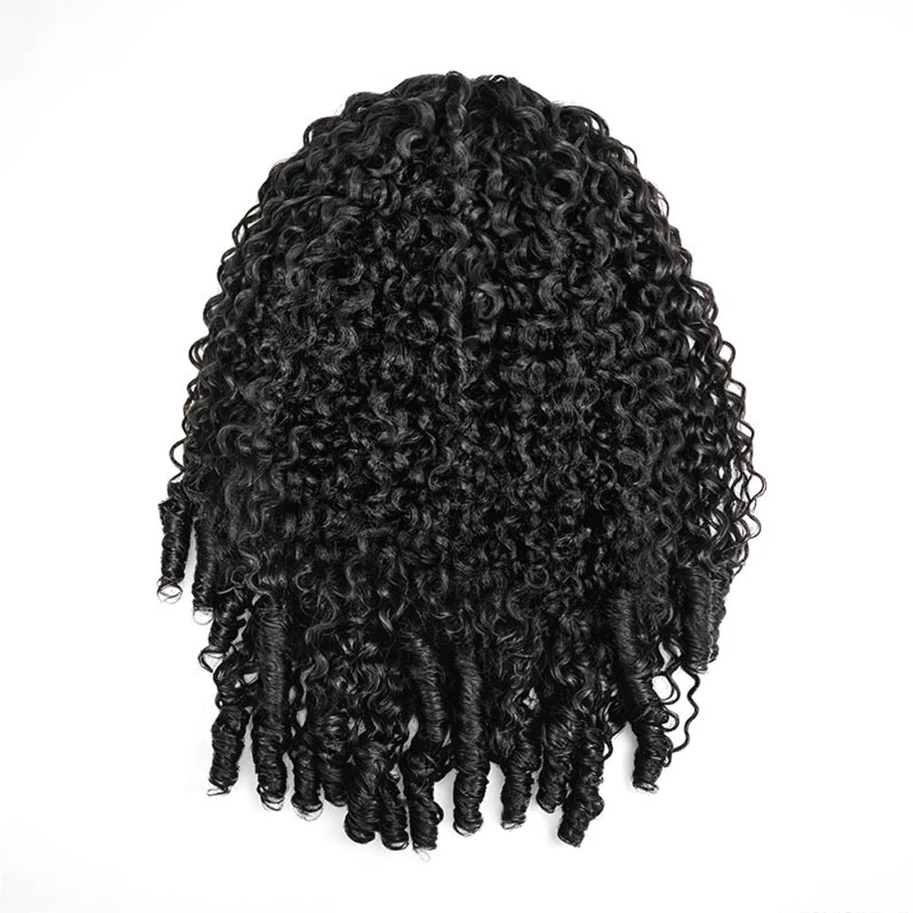 Burmese curly 100% human hair drawstring ponytail extension with clip-in design, 140g natural texture