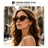 Women's tortoiseshell cat-eye sunglasses with leopard frame and double B metal logo detailing