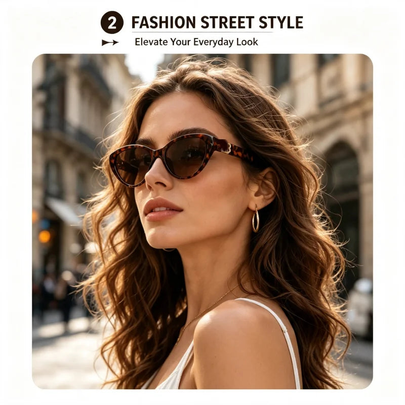 Women's tortoiseshell cat-eye sunglasses with leopard frame and double B metal logo detailing