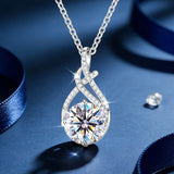 Brilliant 2-3CT moissanite pendant necklace in 925 sterling silver with 14k gold plating, elegant jewelry for women.