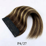 Brazilian straight one-piece clip-in hair extension with invisible seamless clips by HSF Marketplace