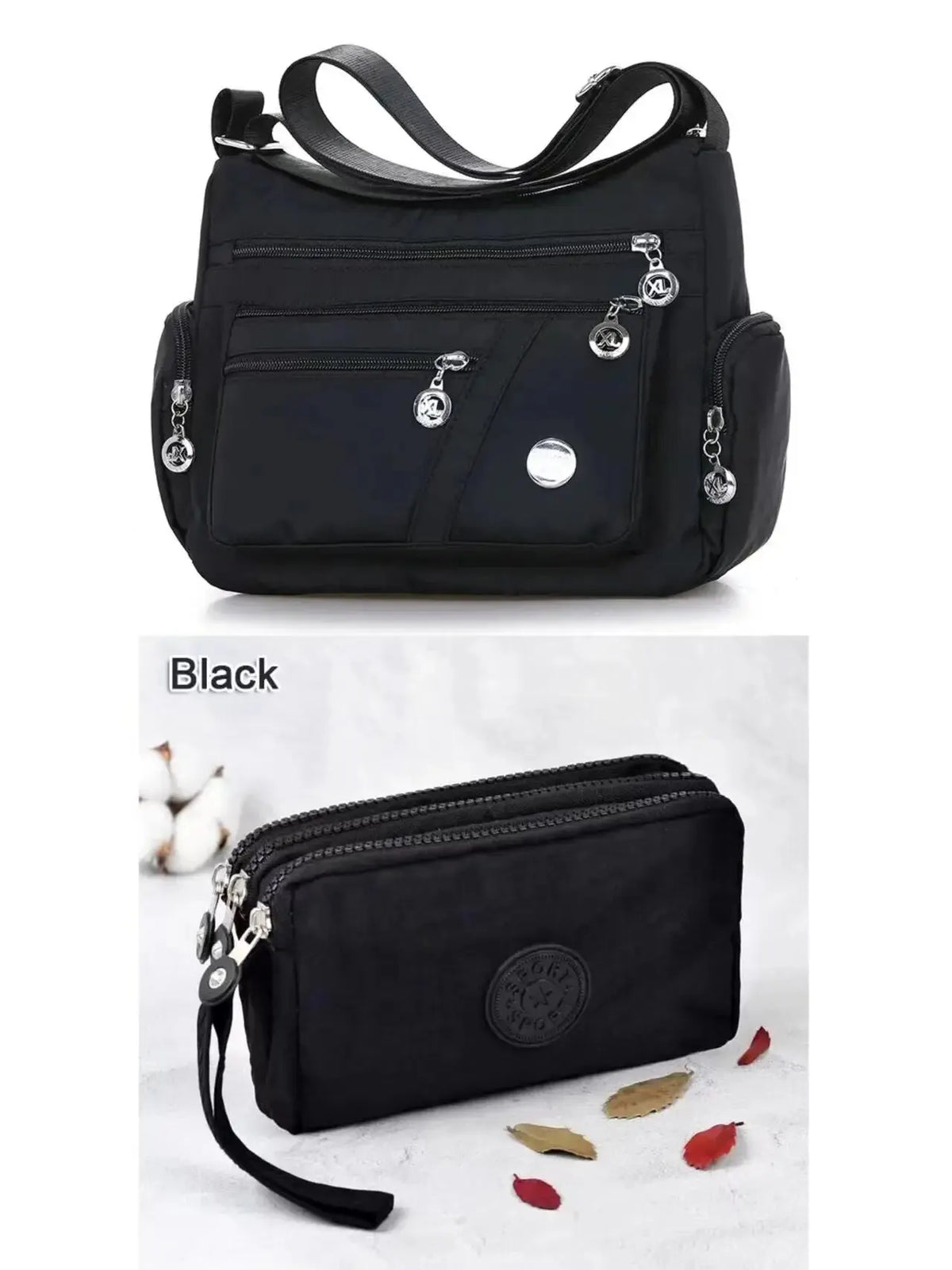 Women nylon waterproof messenger handbag with large capacity, casual crossbody style, high-quality travel shoulder bag by HSF Marketplace.