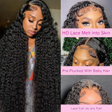 250 Density Lace Front Wig Human Hair 13x4 Jerry Curly Wigs for Women Pre Plucked with Natural Hair Brazilian Virgin