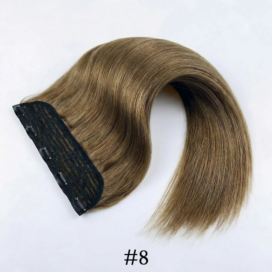 Brazilian Remy human hair clip-in extension, natural straight one-piece seamless design by HSF Marketplace