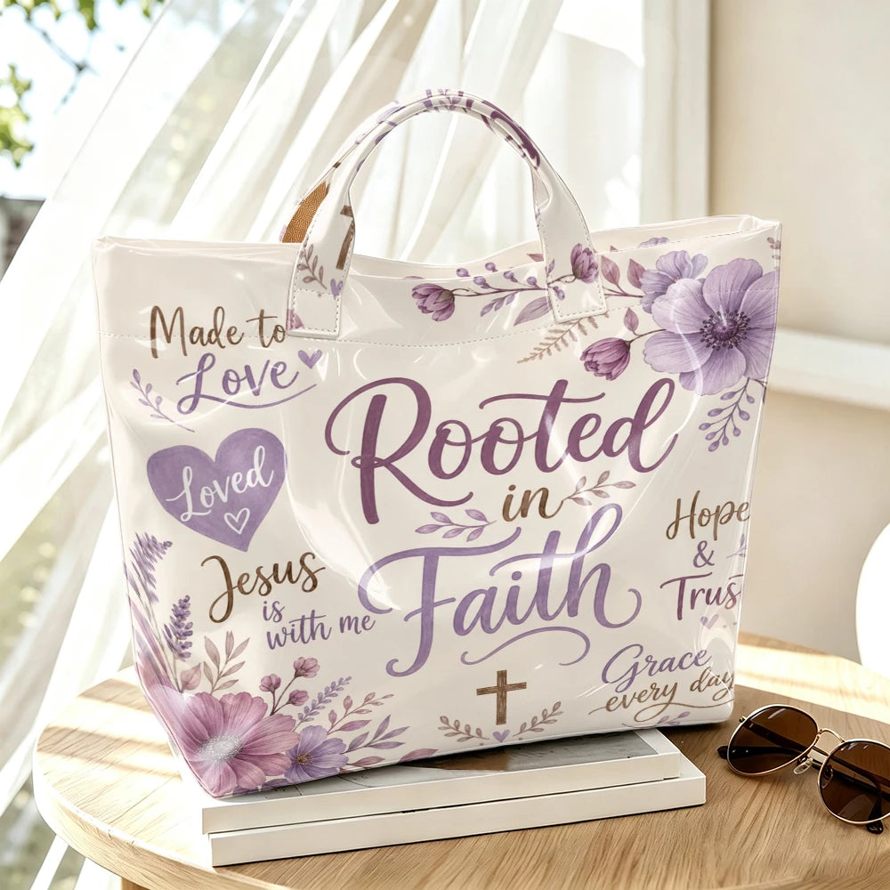 Inspirational floral tote bag for women, large capacity handbag by HSF Marketplace