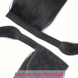 Straight Wrap Around Ponytail Human Hair Extensions Natural Color Hairpiece Brazilian Remy Hair Clip In Ponytail Hair Extensions
