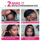 Afro kinky curly Brazilian human hair headband wig, 200% density, glueless Afro curl style for women