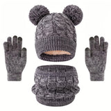 Kids winter set with warm cotton beanie, scarf and gloves by HSF Marketplace