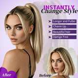 14-18 inch straight drawstring ponytail clip-in extension made from 100% Brazilian human hair by HSF Marketplace