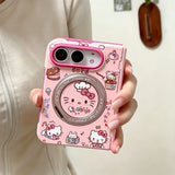 Cute cat pink iPhone case with MagSafe stand for protection by HSF Marketplace