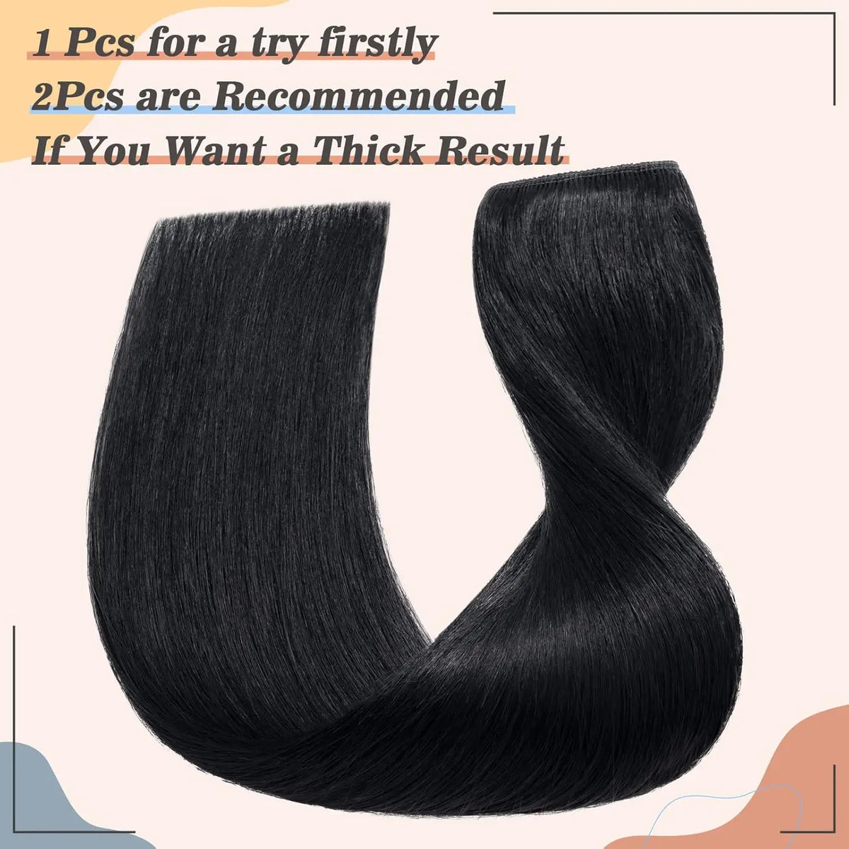 Brazilian natural straight Remy human hair one-piece clip-in extension with invisible seamless clips