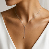 S925 silver marquise moissanite necklace for women, elegant pendant design by HSF Marketplace