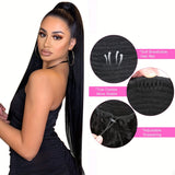 Brazilian virgin human hair straight drawstring ponytail clip-in by HSF Marketplace
