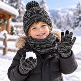 Kids winter set with warm cotton beanie, scarf and gloves by HSF Marketplace