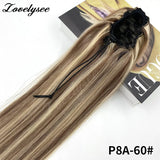 14-18 inch straight Brazilian human hair drawstring ponytail extension with clip-in attachment