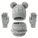 Kids winter set with warm cotton beanie, scarf, and gloves by HSF Marketplace