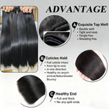 Straight Bundle with Frontal 100% Unprocessed Brazilian Virgin Human Hair Weave 3 Bundles with 13x4 Lace Frontal Straight Bundle
