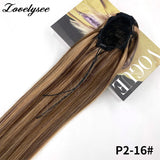 14–18 inch HSF Marketplace Brazilian human hair drawstring ponytail extension with clip, straight style