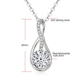 Brilliant 2-3CT moissanite pendant necklace in sterling silver with 14k gold plating, stylish jewelry for women and female accessories