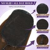 14-18 inch HSF Marketplace straight drawstring ponytail with clip, made from 100% Brazilian human hair