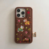 Embroidered Three Ponies phone case for iPhone 17 and 16 Pro by HSF Marketplace
