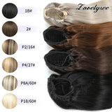 14-18 inch short straight Brazilian human hair drawstring ponytail extension with clip-in attachment by HSF Marketplace