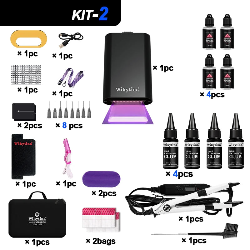 UV light hair extension tool set for easy application by HSF Marketplace